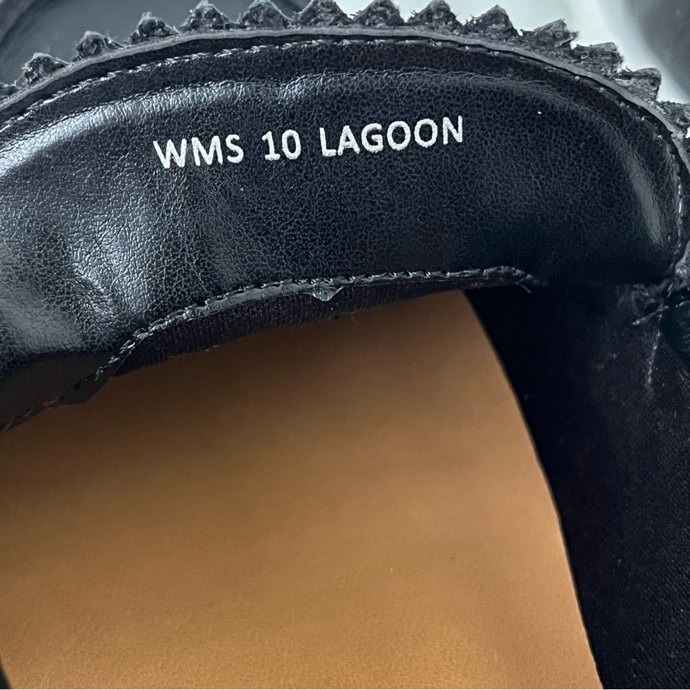 DOLCE VITA Lagoon Block Heeled Faux Leather Boat Shoe Loafer in Black NEW - Picture 11 of 13